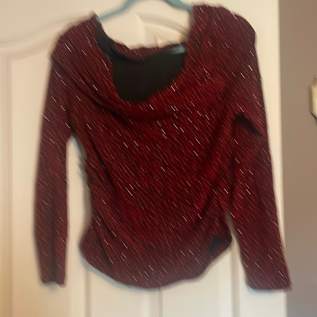 Sparkly Dark Red/Burgundy Holiday Top